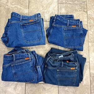 Bundle of 4 Wrangler Men's Flame-Resistant Relaxed Fit‎ jeans Sz 46 x 30